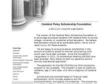 Tablet Screenshot of cerebralpalsyscholarship.org